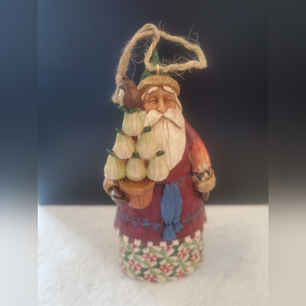 Jim Shore 2002 Collectible Partridge in a Pear Tree Santa Ornament